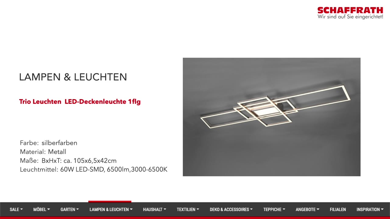 Trio Leuchten LED - Deckenleuchte 1flg | Möbel Schaffrath Onlineshop