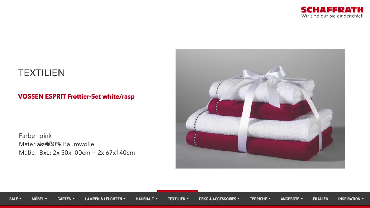 VOSSEN ESPRIT Frottier-Set white/rasp | Möbel Schaffrath Onlineshop | Alle Handtücher