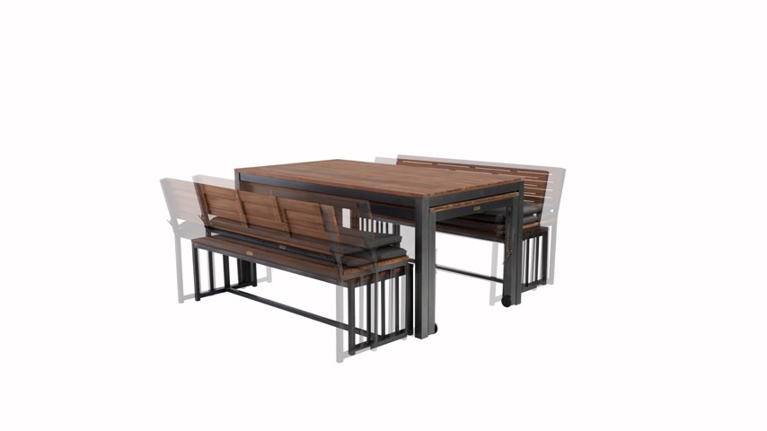 Kempf 6-teilig aus und in und Gartenmöbel-Set braun Möbel | graphitfarben, Aluminium Akazienholz